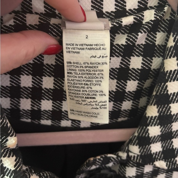 Chico's Black and White Gingham Button Down Jacket - Picture 3 of 12